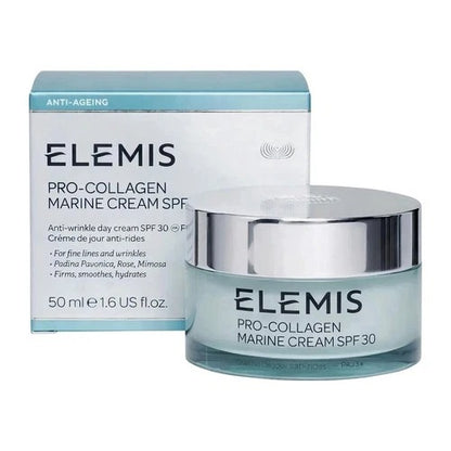 Elemis Pro-Collagen Marine Cream SPF 30, Elemis Marine Cream, Elemis Pro Collagen Cream, anti wrinkle day cream, SPF 30 face cream, anti aging moisturizer, luxury facial moisturizer, Elemis skincare, Pro Collagen moisturizer, 50ml face cream