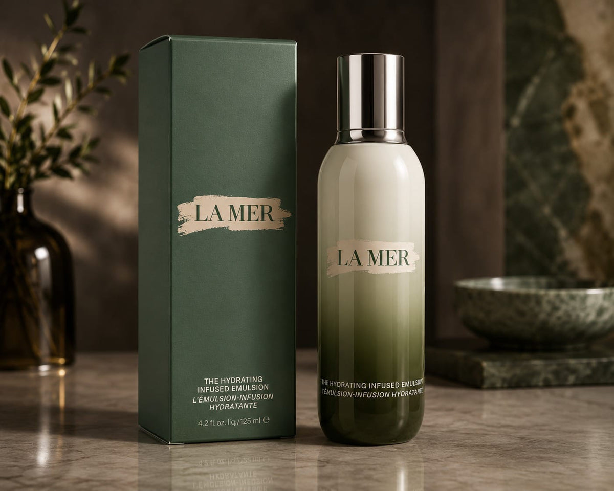 La Mer The Hydrating Infused Emulsion, La Mer moisturizer, La Mer face emulsion, La Mer Hydrating Emulsion 125ml, La Mer 4.2 oz, luxury facial moisturizer, hydrating face cream, premium skincare, La Mer skincare, facial hydration