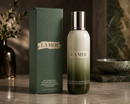 La Mer The Hydrating Infused Emulsion, La Mer moisturizer, La Mer face emulsion, La Mer Hydrating Emulsion 125ml, La Mer 4.2 oz, luxury facial moisturizer, hydrating face cream, premium skincare, La Mer skincare, facial hydration