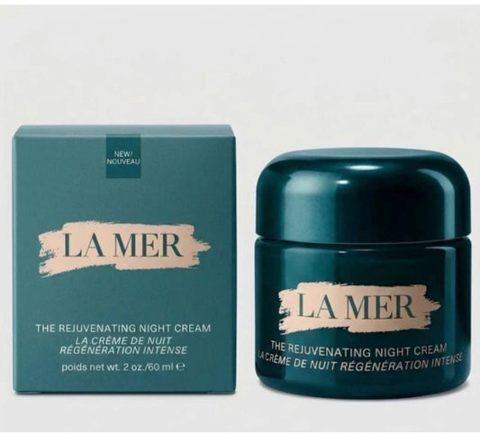 La Mer The Rejuvenating Night Cream, La Mer night cream, La Mer facial moisturizer, La Mer 60ml cream, La Mer 2 oz night cream, luxury night cream, anti aging night cream, premium skincare, La Mer skincare, nighttime facial moisturizer