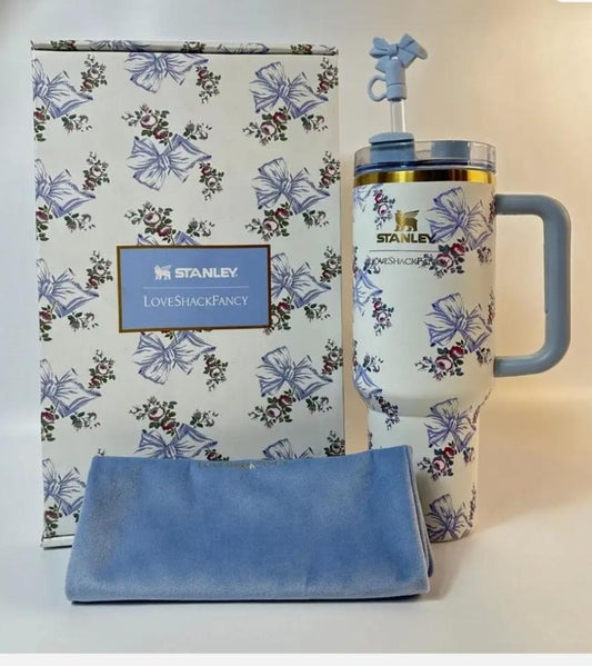 Stanley x LoveShackFancy tumbler, Stanley 40oz tumbler, LoveShackFancy 40oz tumbler, Stanley Rosa Beaux Blue, Holiday Rosa Beaux Blue tumbler, Stanley Holiday tumbler, Stanley floral tumbler, Stanley gift box tumbler, 40oz insulated tumbler, Stanley reusable cup, LoveShackFancy Stanley cup, Stanley collectible tumbler, limited edition Stanley tumbler, blue Stanley tumbler, gift tumbler, Stanley water cup
