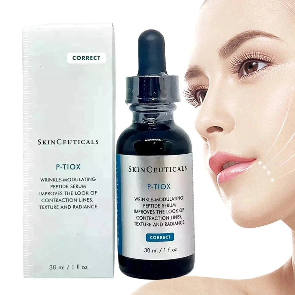 SkinCeuticals P-TIOX Serum, SkinCeuticals P-TIOX Peptide Serum, P-TIOX Wrinkle Modulating Serum, SkinCeuticals peptide serum, SkinCeuticals 30ml serum, wrinkle serum, anti aging peptide serum, facial peptide serum, luxury skincare, fine line serum