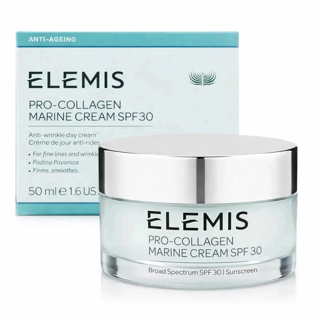 Elemis Pro-Collagen Marine Cream SPF 30, Elemis Marine Cream, Elemis Pro Collagen Cream, anti wrinkle day cream, SPF 30 face cream, anti aging moisturizer, luxury facial moisturizer, Elemis skincare, Pro Collagen moisturizer, 50ml face cream